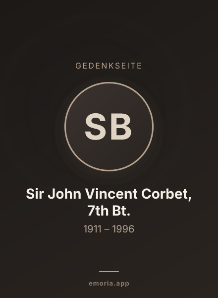 Gedenkportrait von Sir John Vincent Corbet, 7th Bt.