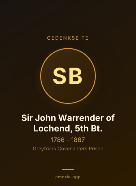Gedenkportrait von Sir John Warrender of Lochend, 5th Bt.
