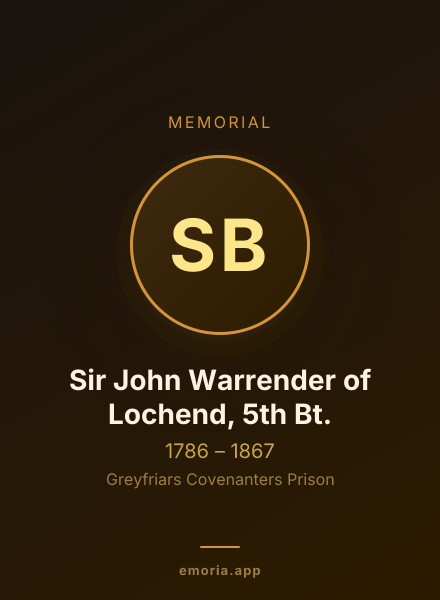 Memorial portrait of Sir John Warrender of Lochend, 5th Bt.