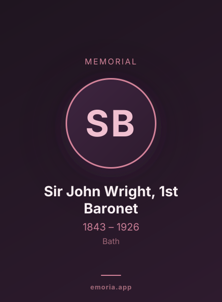 Memorial portrait of Sir John Wright, 1st Baronet