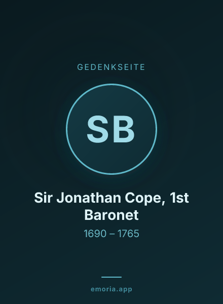 Gedenkportrait von Sir Jonathan Cope, 1st Baronet
