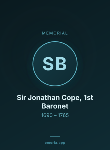 Memorial portrait of Sir Jonathan Cope, 1st Baronet