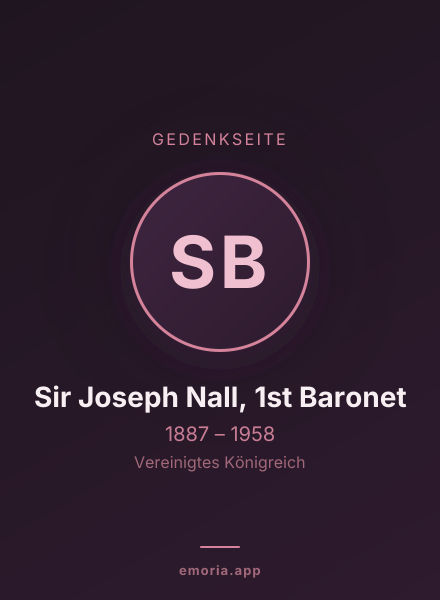 Gedenkportrait von Sir Joseph Nall, 1st Baronet