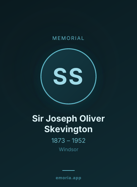 Memorial portrait of Sir Joseph Oliver Skevington