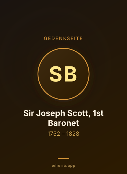 Gedenkportrait von Sir Joseph Scott, 1st Baronet