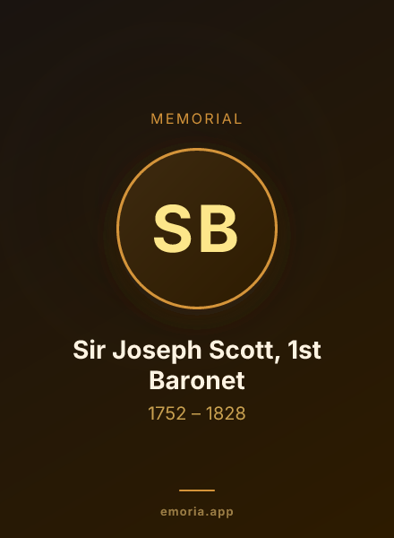 Memorial portrait of Sir Joseph Scott, 1st Baronet