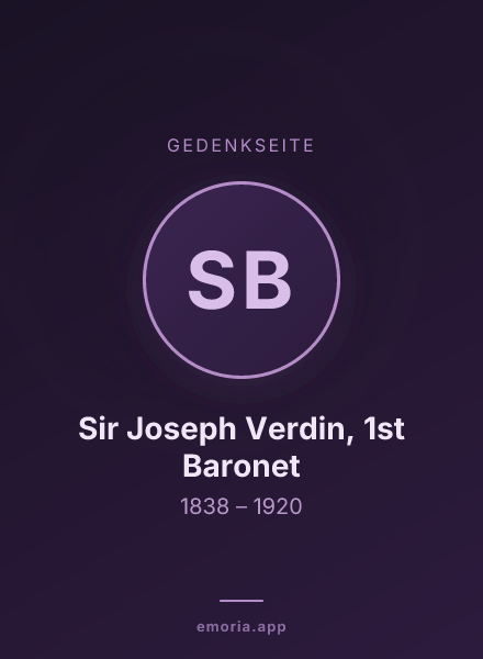 Gedenkportrait von Sir Joseph Verdin, 1st Baronet