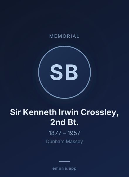 Memorial portrait of Sir Kenneth Irwin Crossley, 2nd Bt.