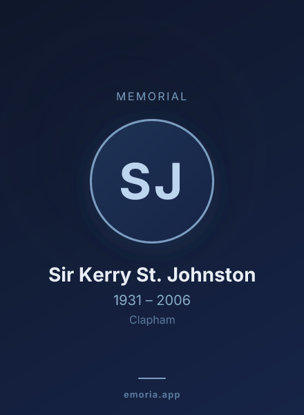 Memorial portrait of Sir Kerry St. Johnston