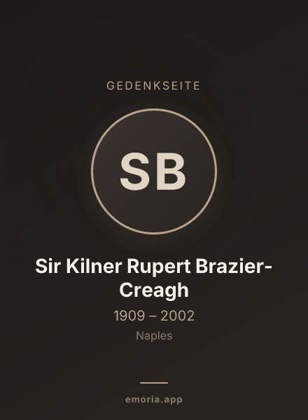 Gedenkportrait von Sir Kilner Rupert Brazier-Creagh