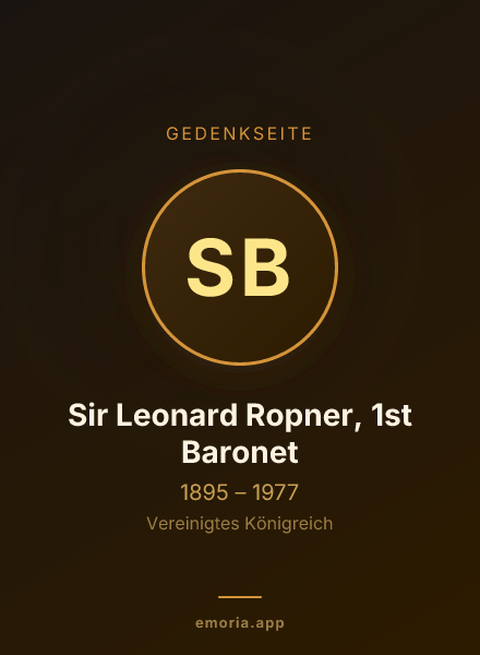 Gedenkportrait von Sir Leonard Ropner, 1st Baronet