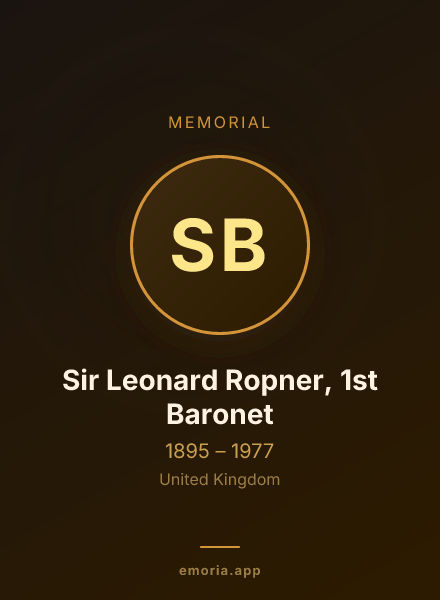 Memorial portrait of Sir Leonard Ropner, 1st Baronet
