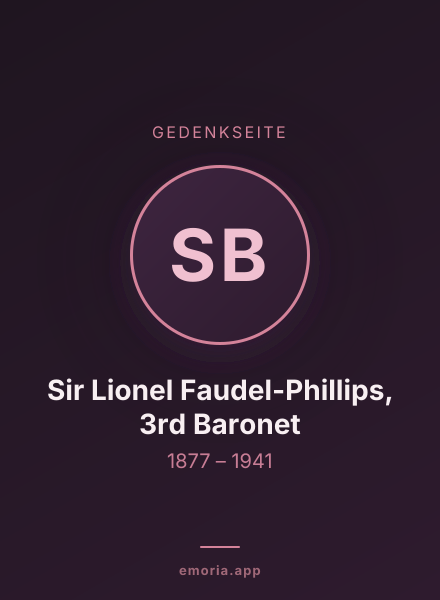 Gedenkportrait von Sir Lionel Faudel-Phillips, 3rd Baronet