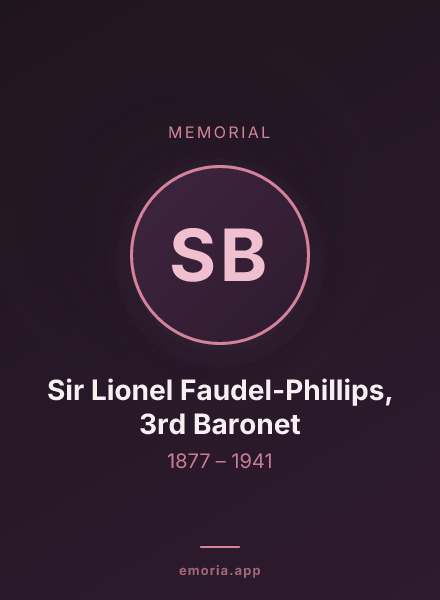 Memorial portrait of Sir Lionel Faudel-Phillips, 3rd Baronet
