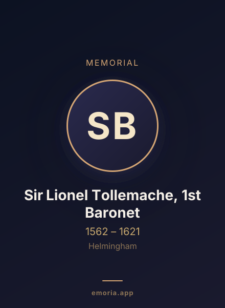 Memorial portrait of Sir Lionel Tollemache, 1st Baronet
