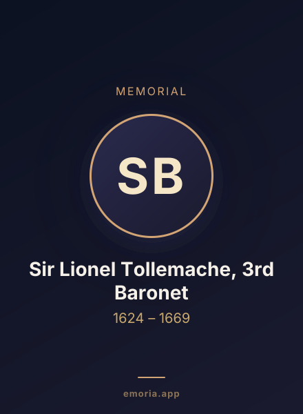 Memorial portrait of Sir Lionel Tollemache, 3rd Baronet