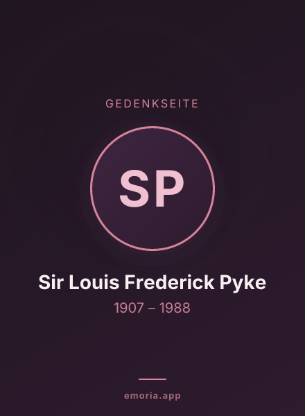 Gedenkportrait von Sir Louis Frederick Pyke