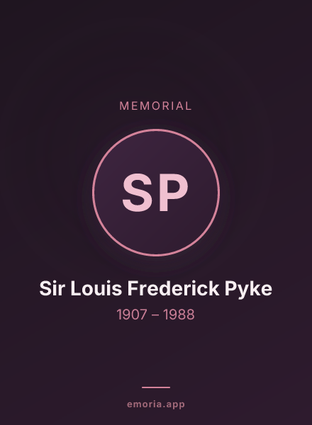 Memorial portrait of Sir Louis Frederick Pyke