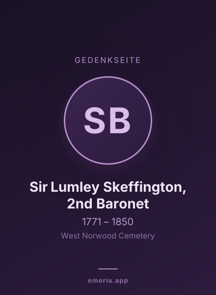 Gedenkportrait von Sir Lumley Skeffington, 2nd Baronet