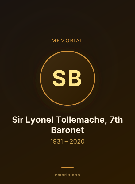 Memorial portrait of Sir Lyonel Tollemache, 7th Baronet