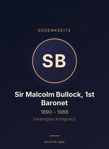 Gedenkportrait von Sir Malcolm Bullock, 1st Baronet