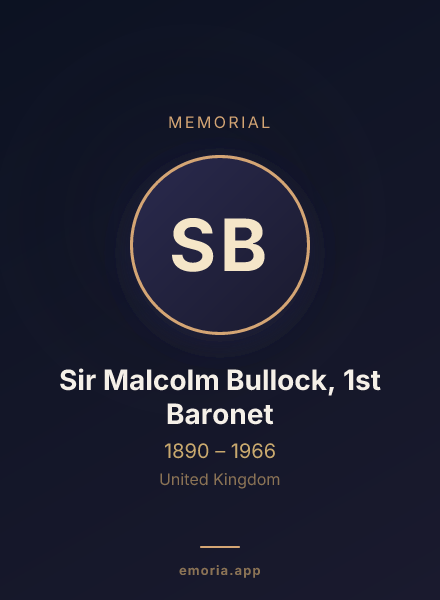 Memorial portrait of Sir Malcolm Bullock, 1st Baronet