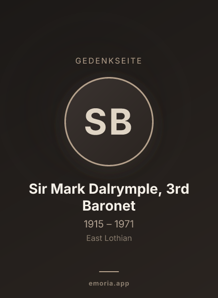 Gedenkportrait von Sir Mark Dalrymple, 3rd Baronet