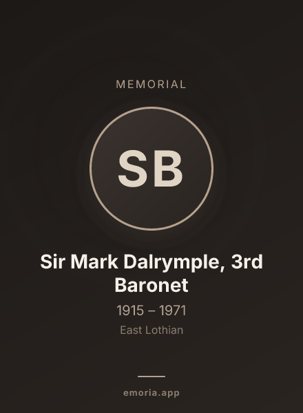 Memorial portrait of Sir Mark Dalrymple, 3rd Baronet