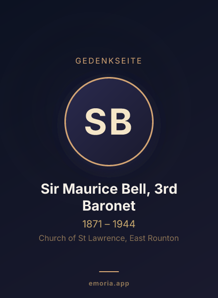 Gedenkportrait von Sir Maurice Bell, 3rd Baronet