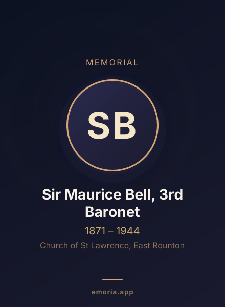 Memorial portrait of Sir Maurice Bell, 3rd Baronet