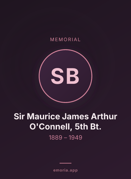 Memorial portrait of Sir Maurice James Arthur O'Connell, 5th Bt.