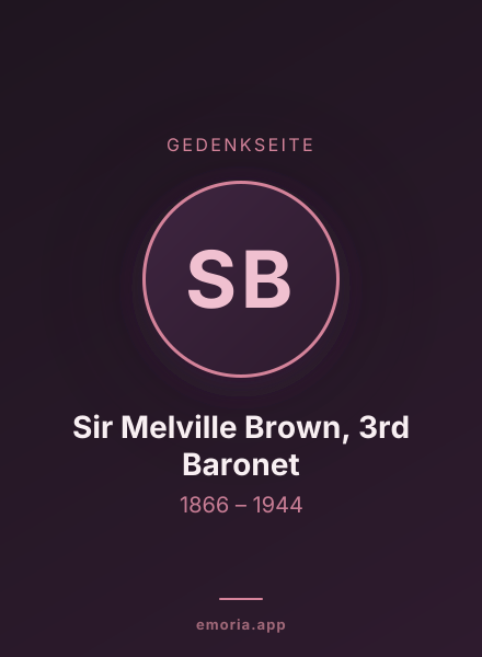 Gedenkportrait von Sir Melville Brown, 3rd Baronet