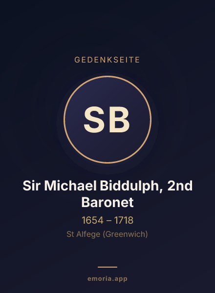 Gedenkportrait von Sir Michael Biddulph, 2nd Baronet