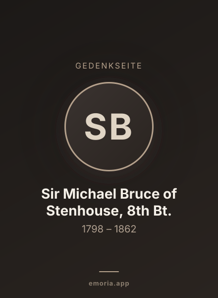 Gedenkportrait von Sir Michael Bruce of Stenhouse, 8th Bt.