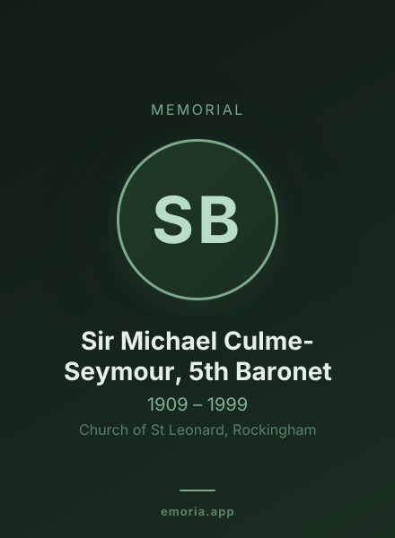 Memorial portrait of Sir Michael Culme-Seymour, 5th Baronet