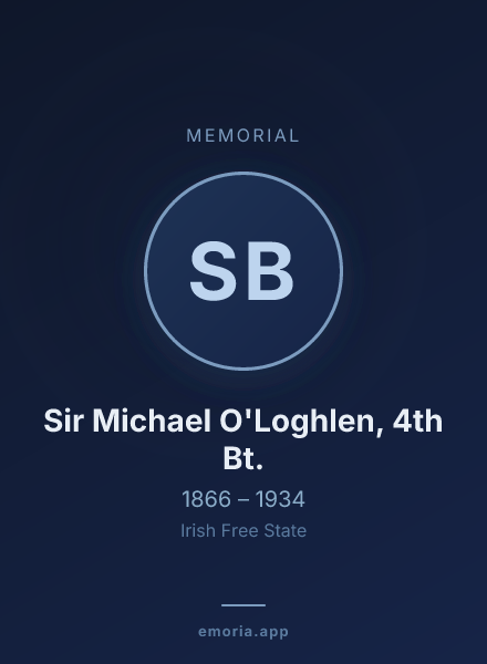 Memorial portrait of Sir Michael O'Loghlen, 4th Bt.