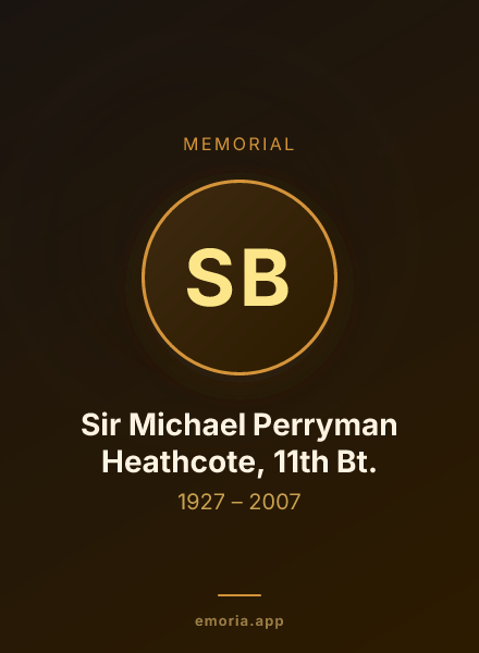 Memorial portrait of Sir Michael Perryman Heathcote, 11th Bt.