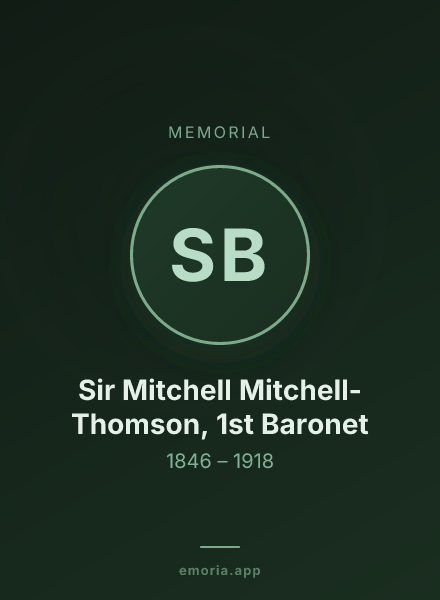 Memorial portrait of Sir Mitchell Mitchell-Thomson, 1st Baronet