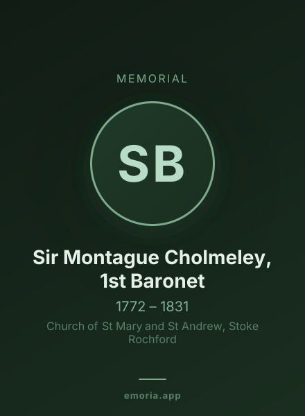 Memorial portrait of Sir Montague Cholmeley, 1st Baronet