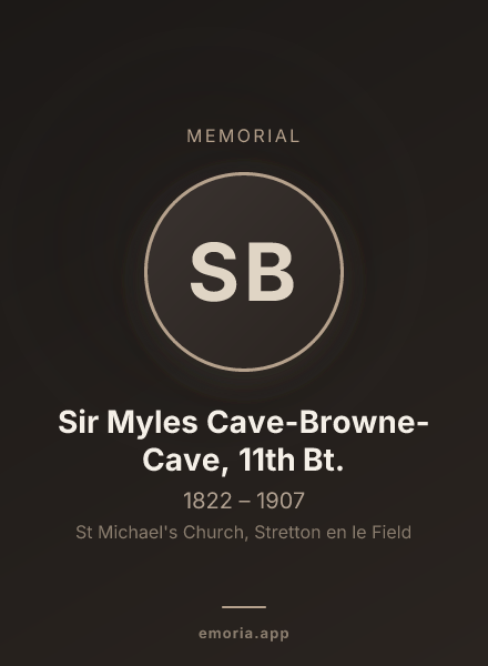 Memorial portrait of Sir Myles Cave-Browne-Cave, 11th Bt.