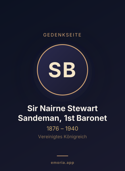 Gedenkportrait von Sir Nairne Stewart Sandeman, 1st Baronet