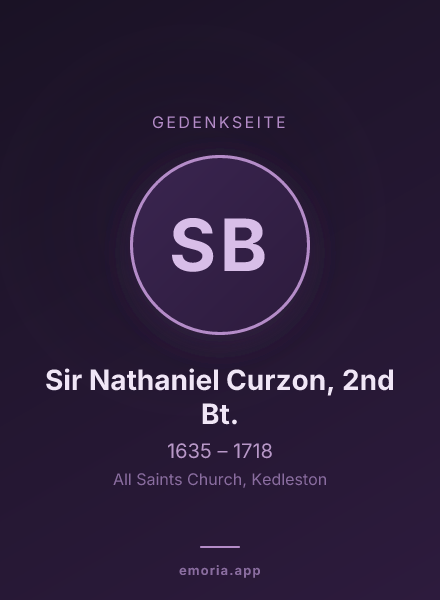 Gedenkportrait von Sir Nathaniel Curzon, 2nd Bt.