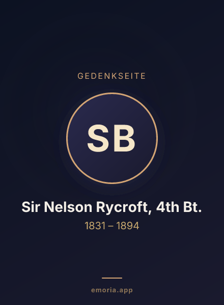 Gedenkportrait von Sir Nelson Rycroft, 4th Bt.