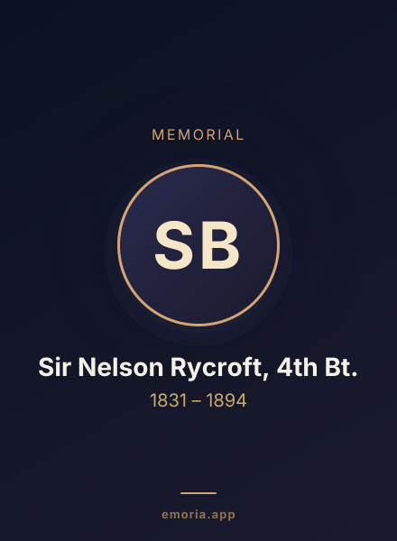 Memorial portrait of Sir Nelson Rycroft, 4th Bt.