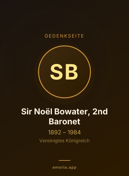 Gedenkportrait von Sir Noël Bowater, 2nd Baronet