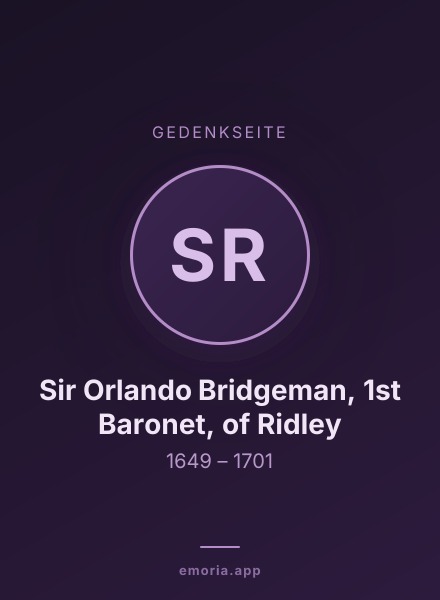 Gedenkportrait von Sir Orlando Bridgeman, 1st Baronet, of Ridley