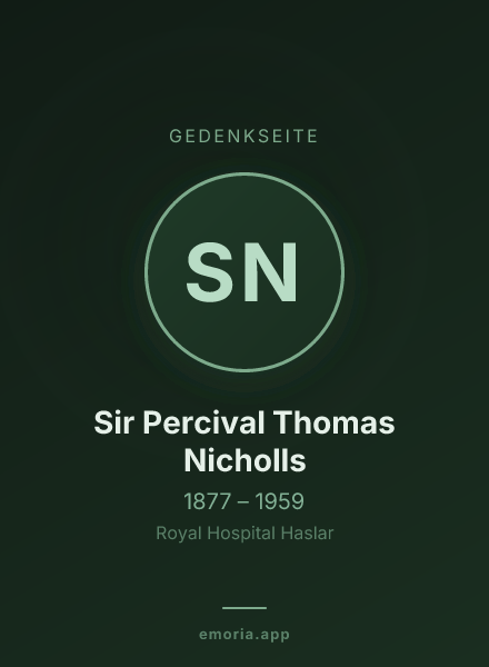 Gedenkportrait von Sir Percival Thomas Nicholls