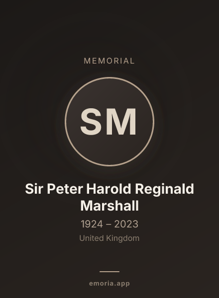Memorial portrait of Sir Peter Harold Reginald Marshall