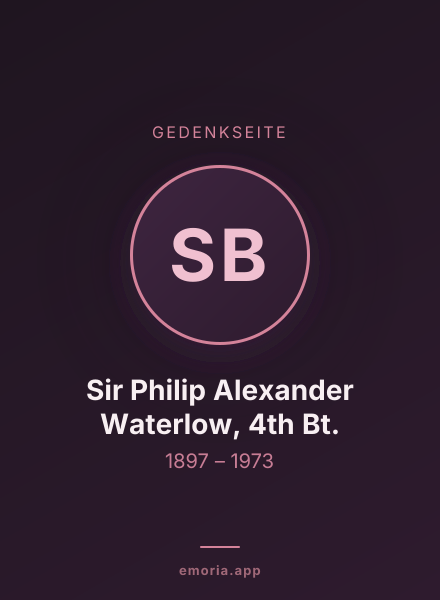 Gedenkportrait von Sir Philip Alexander Waterlow, 4th Bt.