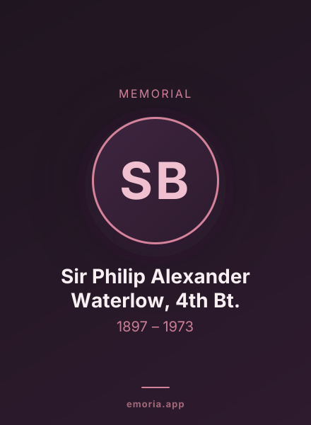 Memorial portrait of Sir Philip Alexander Waterlow, 4th Bt.